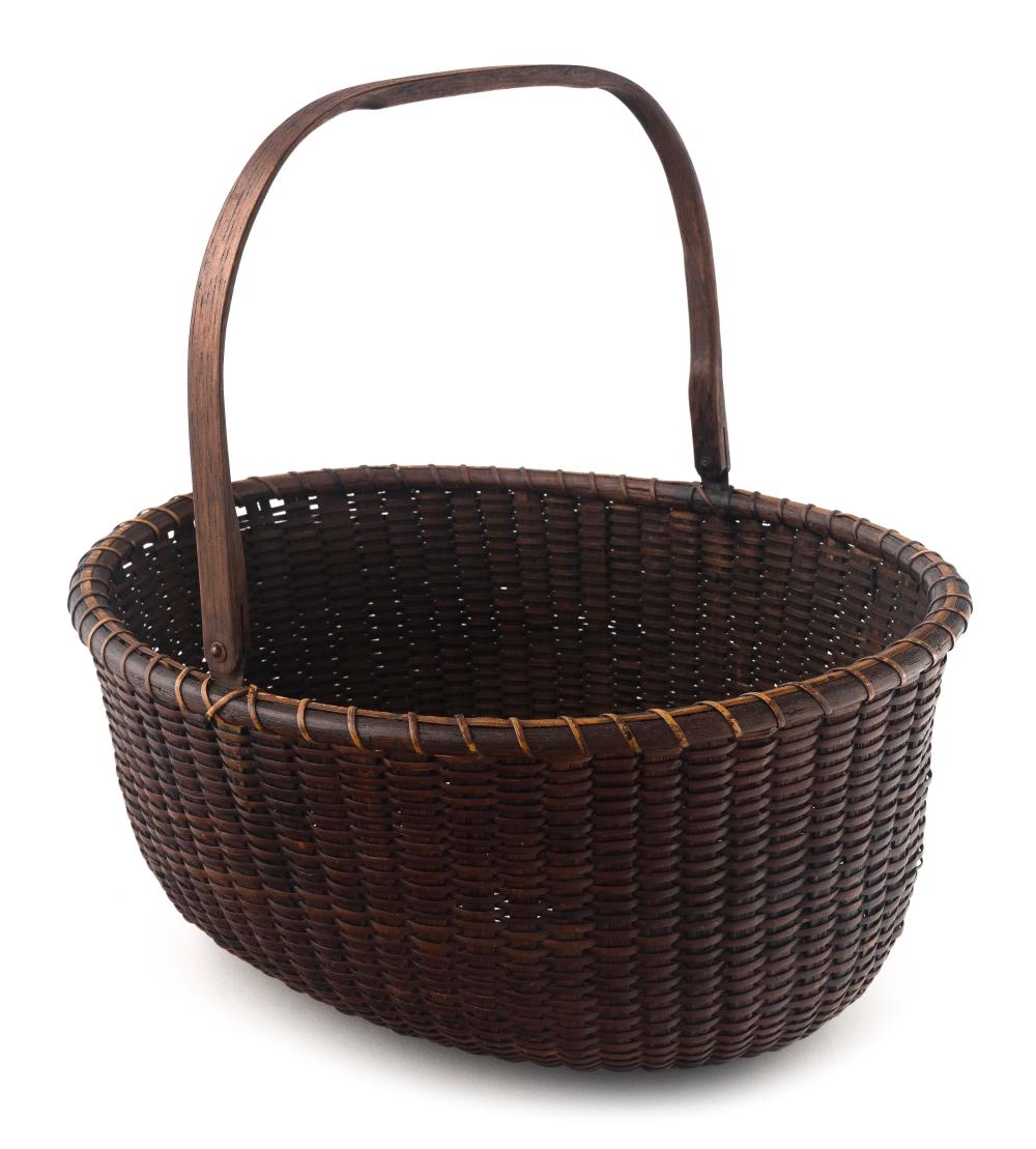LARGE NANTUCKET BASKET LATE 19TH/EARLY