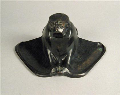 Art Nouveau bronze inkwell    early