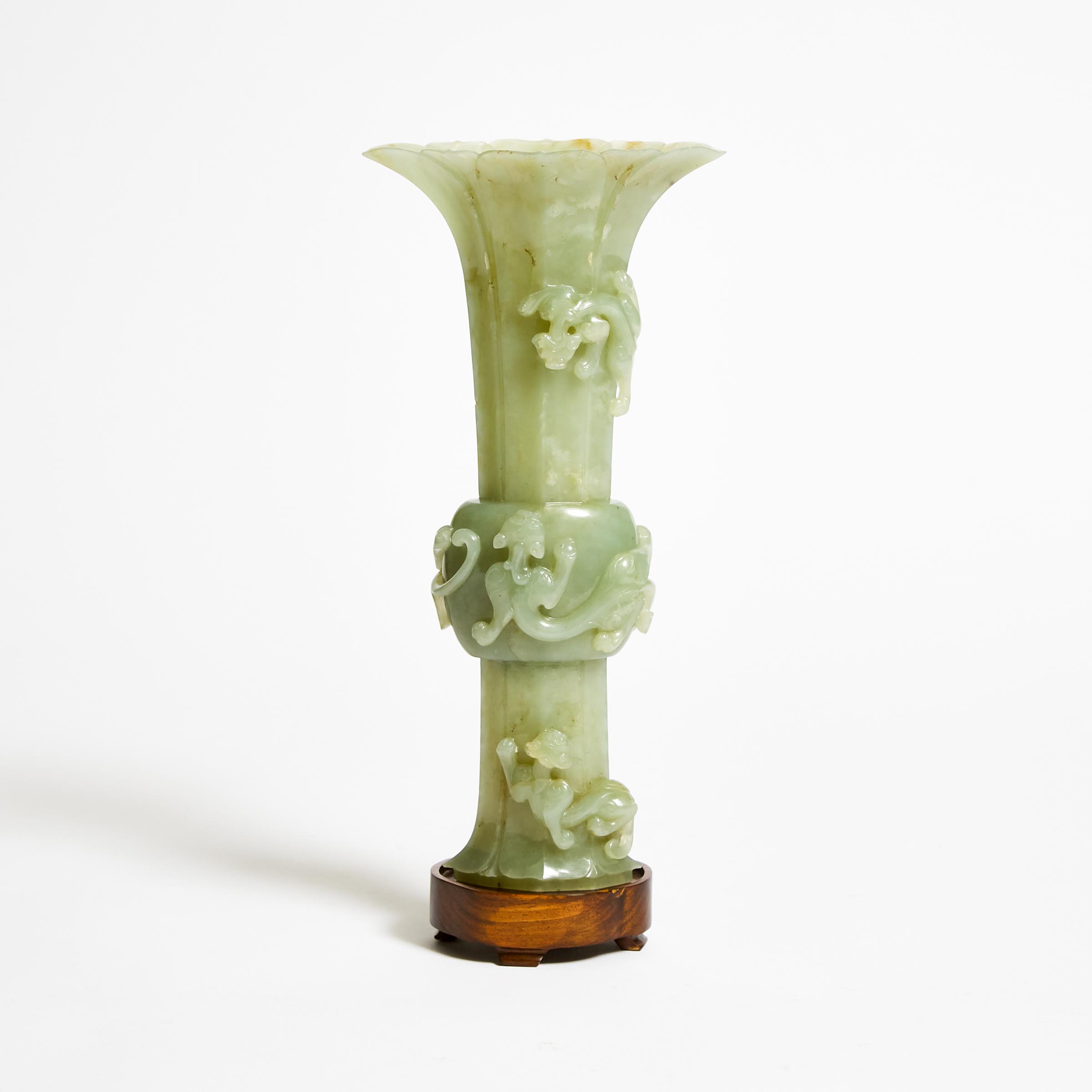A Celadon Jade 'Gu' Vase, 17th