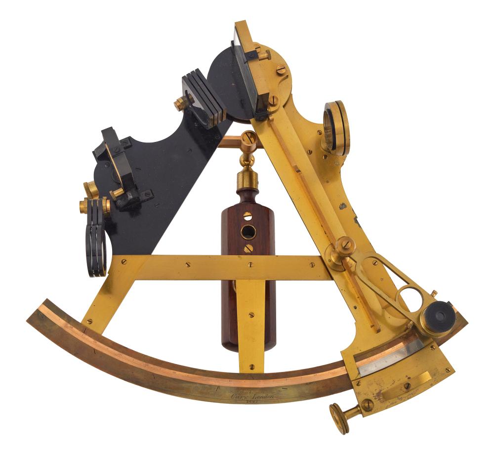 CASED BRASS T FRAME SEXTANT LATE 2f29f8