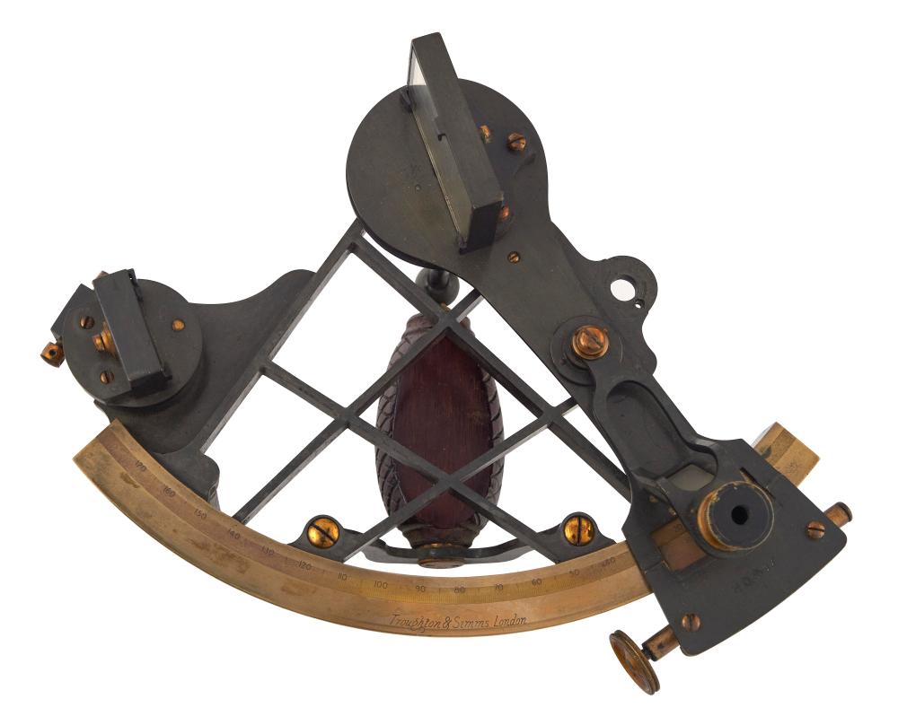 CASED BRASS SKELETONIZED SEXTANT 2f2a28