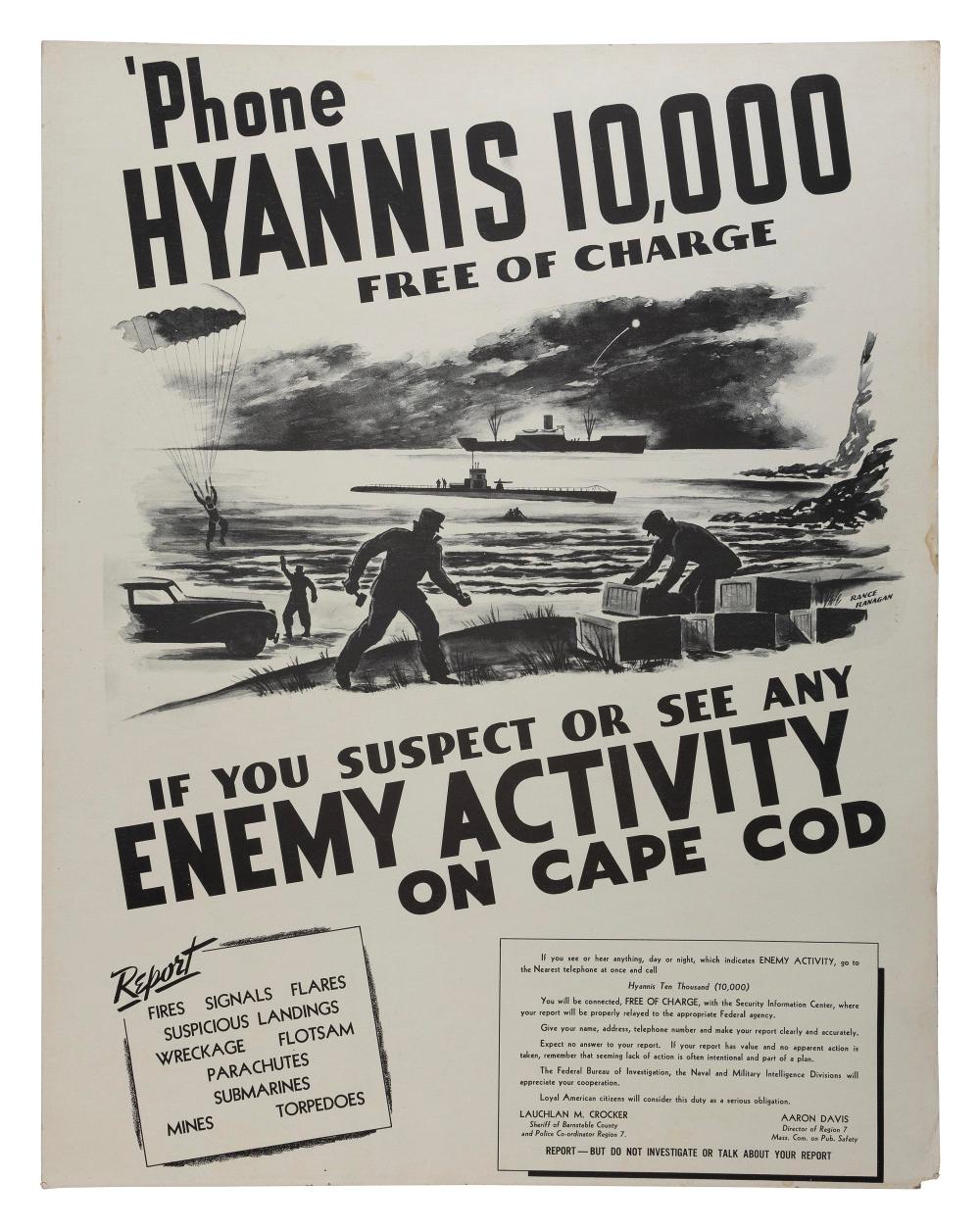 CAPE COD WWII-ERA POSTER CIRCA 1940