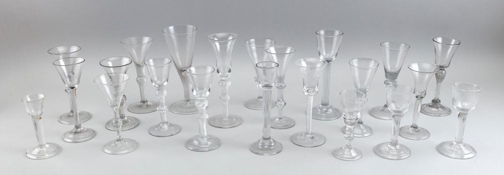 TWENTY-TWO WINE AND CORDIAL GLASSES