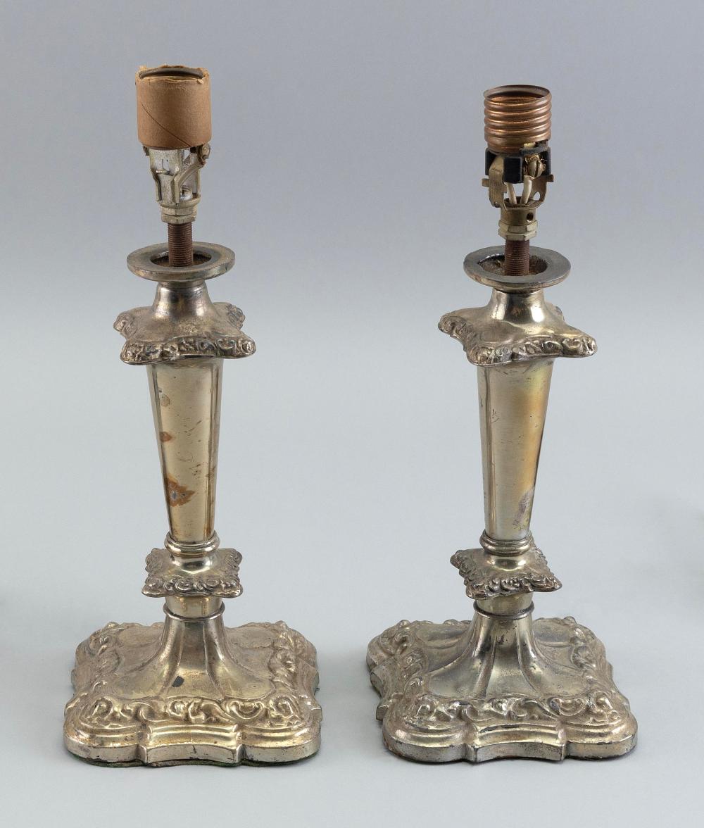 PAIR OF SILVER PLATED CANDLESTICK