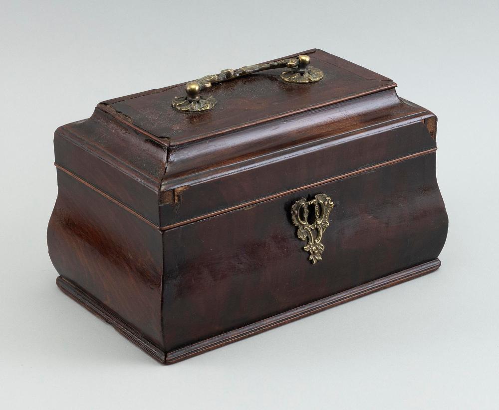 ENGLISH MAHOGANY TEA CADDY 19TH 2f2ae3