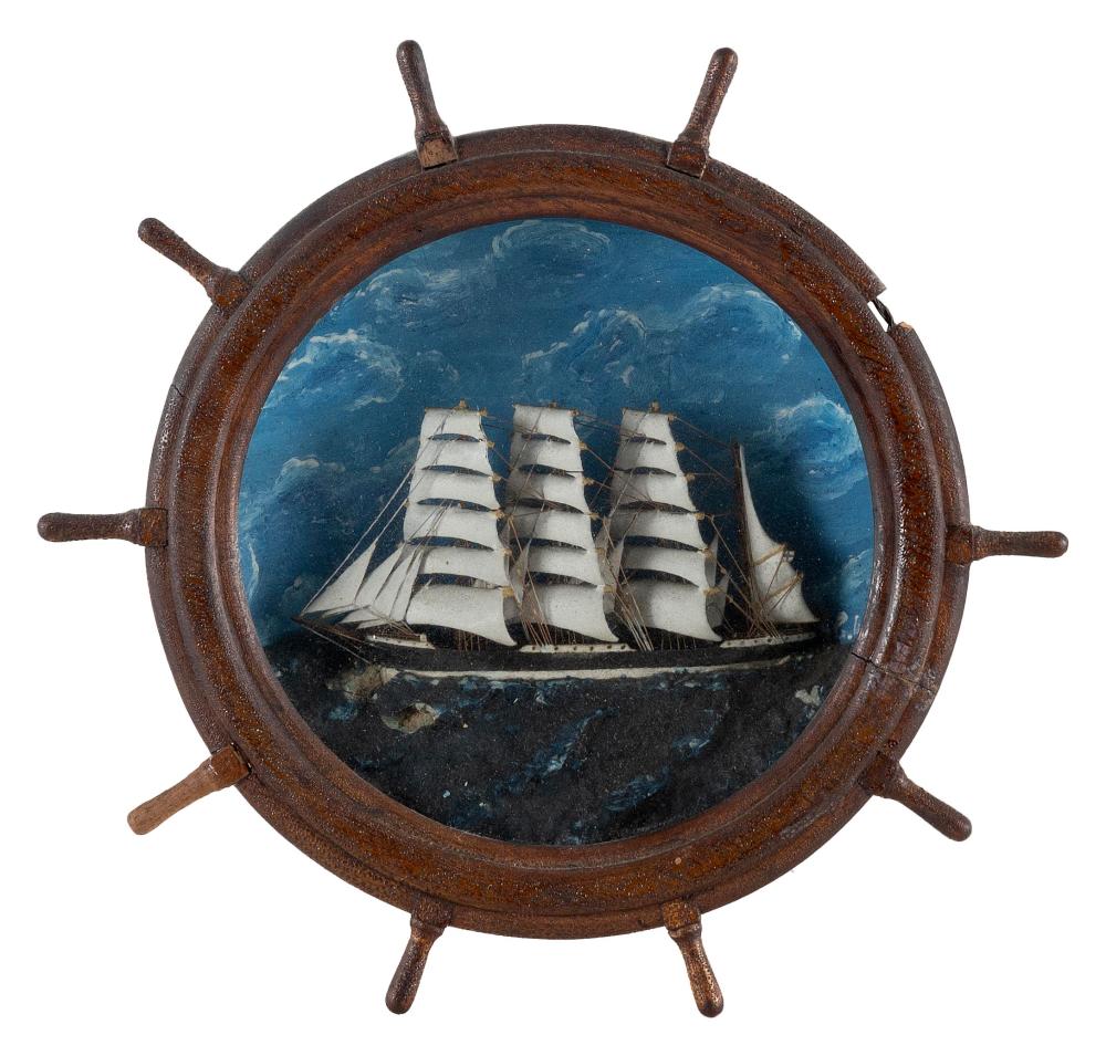 MINIATURE DIORAMA OF A THREE MASTED 2f2b09