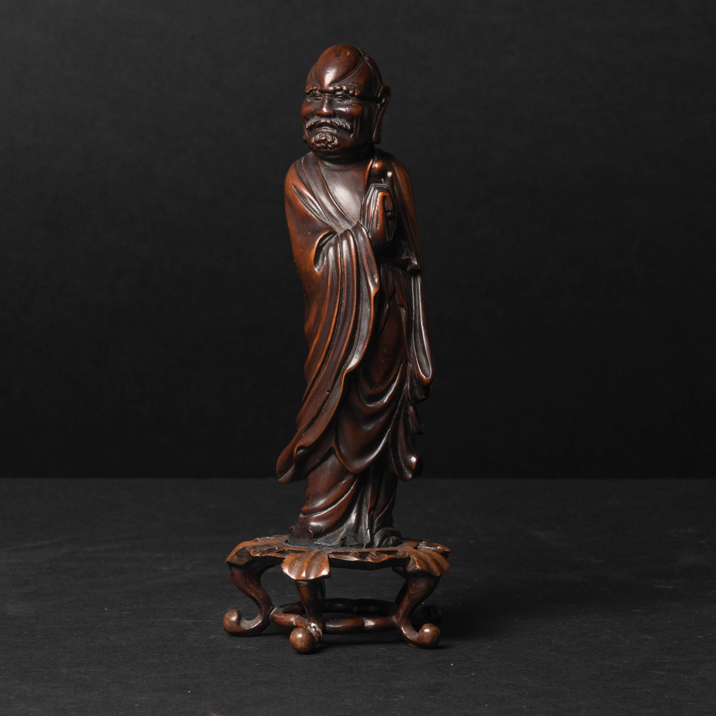 A Boxwood Figure of Damo (Bodhidharma),