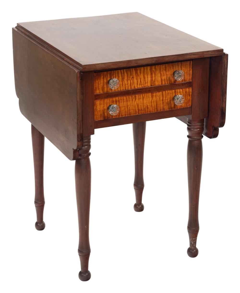 SHERATON TWO-DRAWER DROP-LEAF STAND