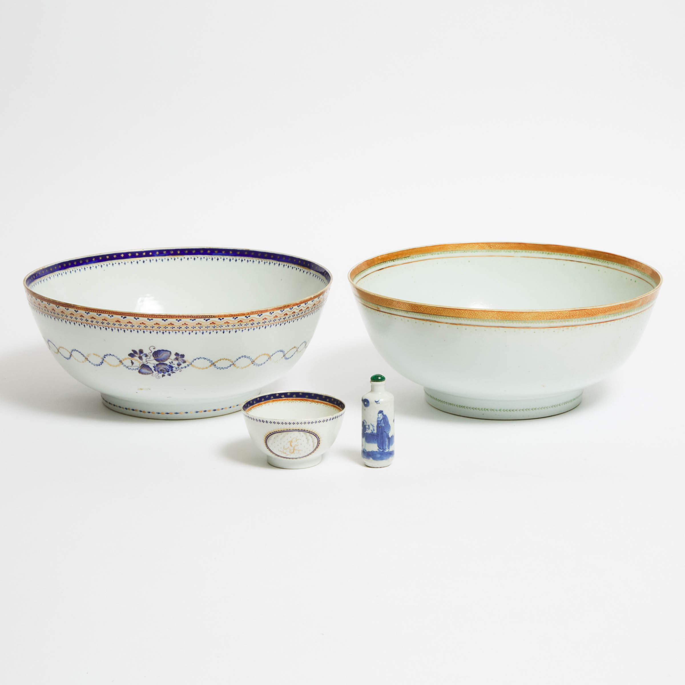 Two Chinese Export Porcelain Punch