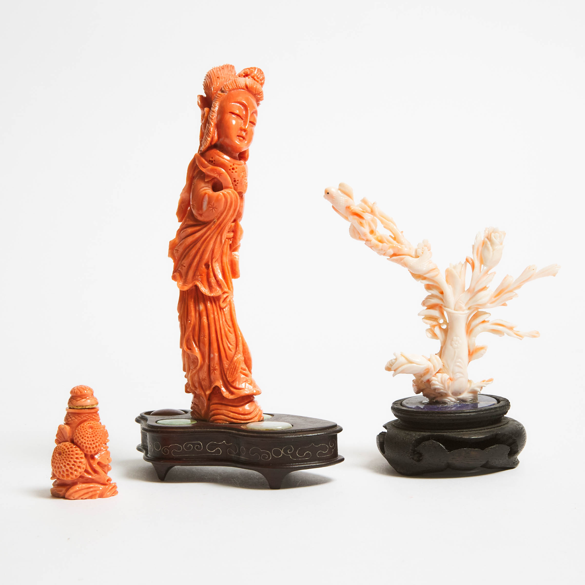 A Group of Three Coral Carvings  2f2b3c