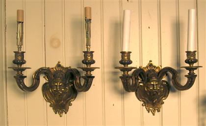 Pair of baroque style gilt bronze