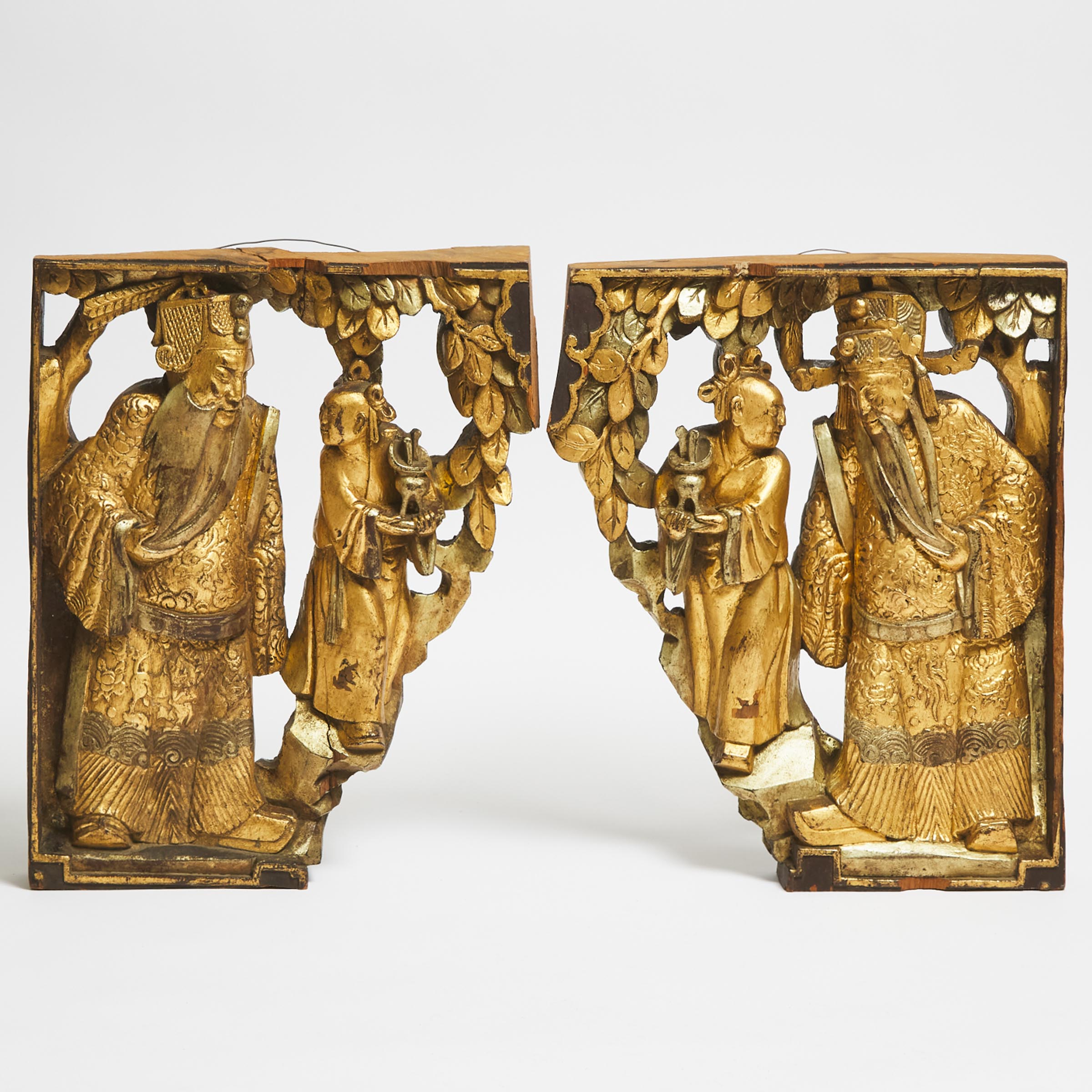 Two Large Gilt Wood Architectural