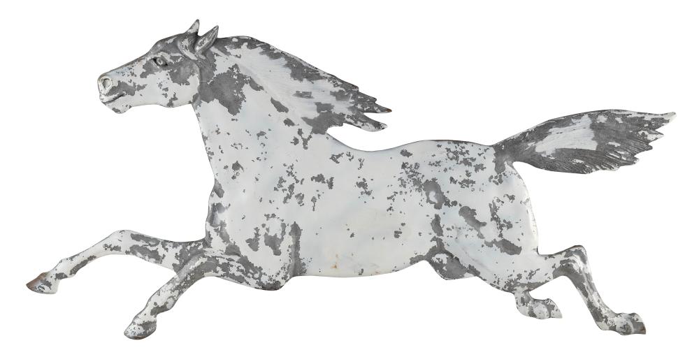 PAINTED ZINC TROTTING HORSE WALL