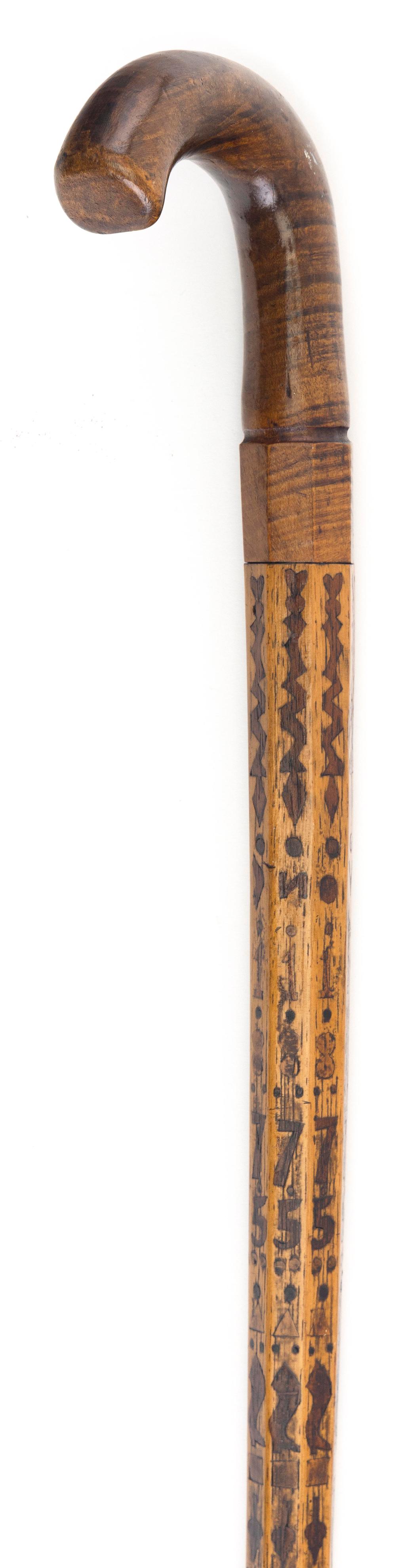 MARQUETRY CANE DATED 1875 LENGTH