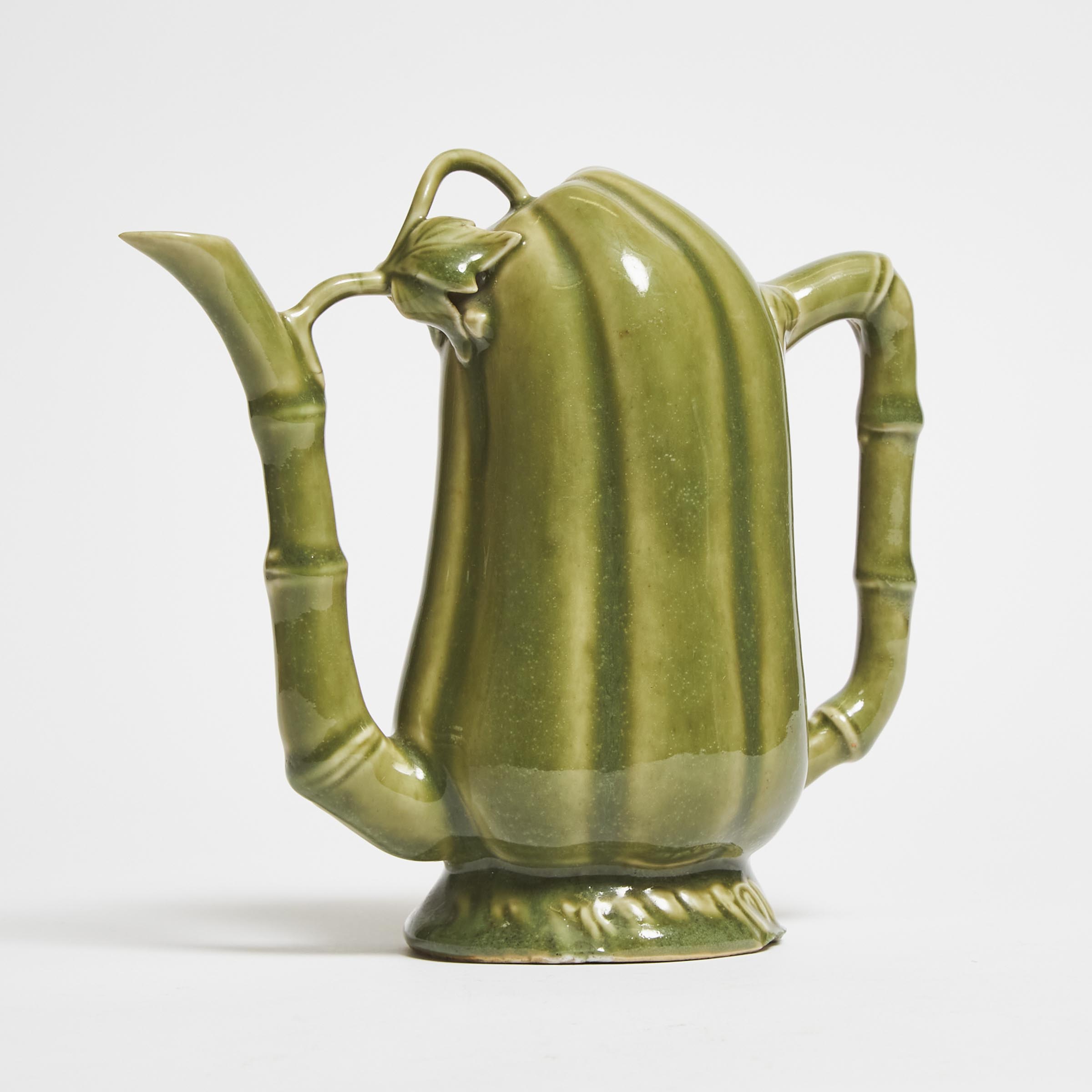 A Celadon-Glazed Melon-Form Teapot,