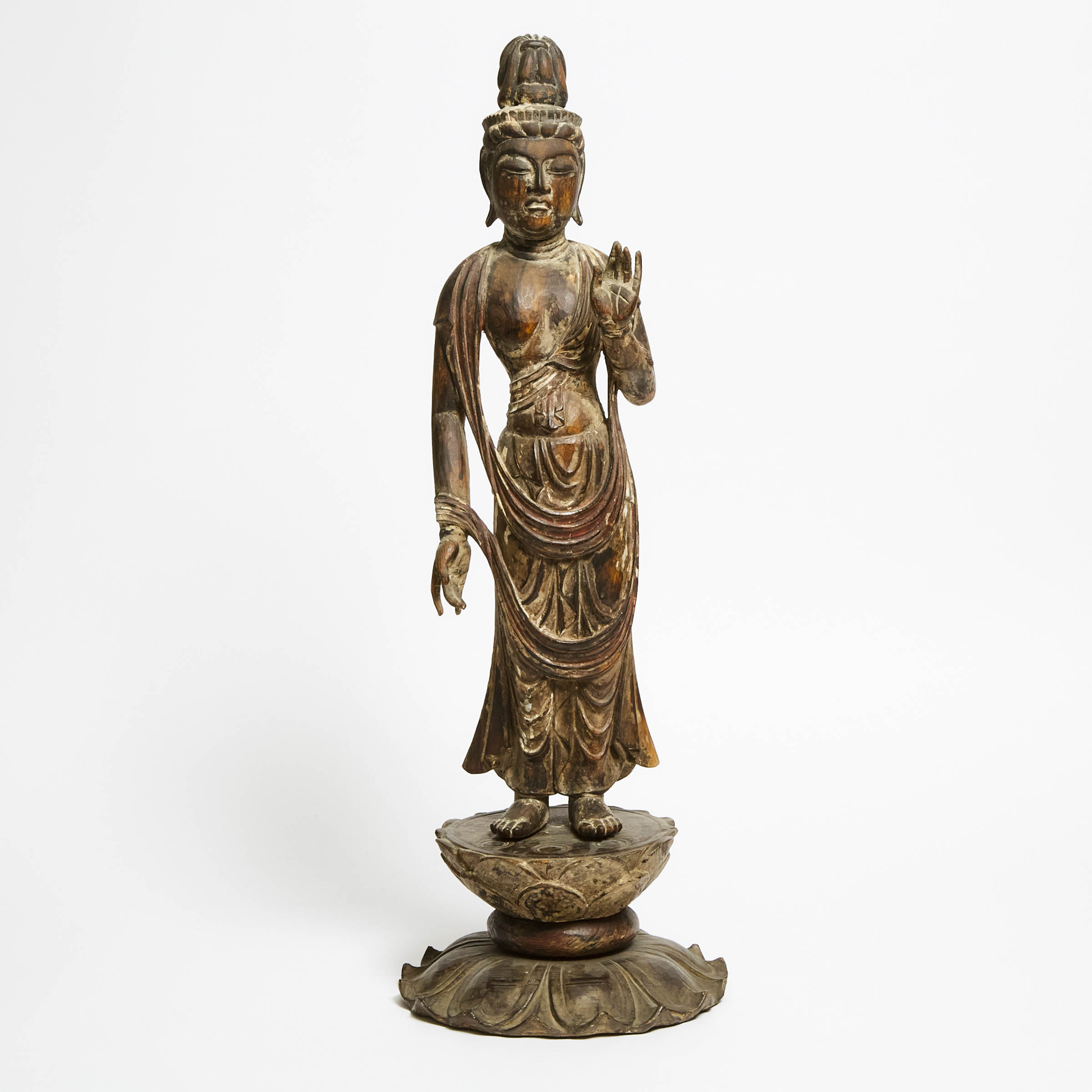 A Wood Standing Figure of Kannon 2f2c45