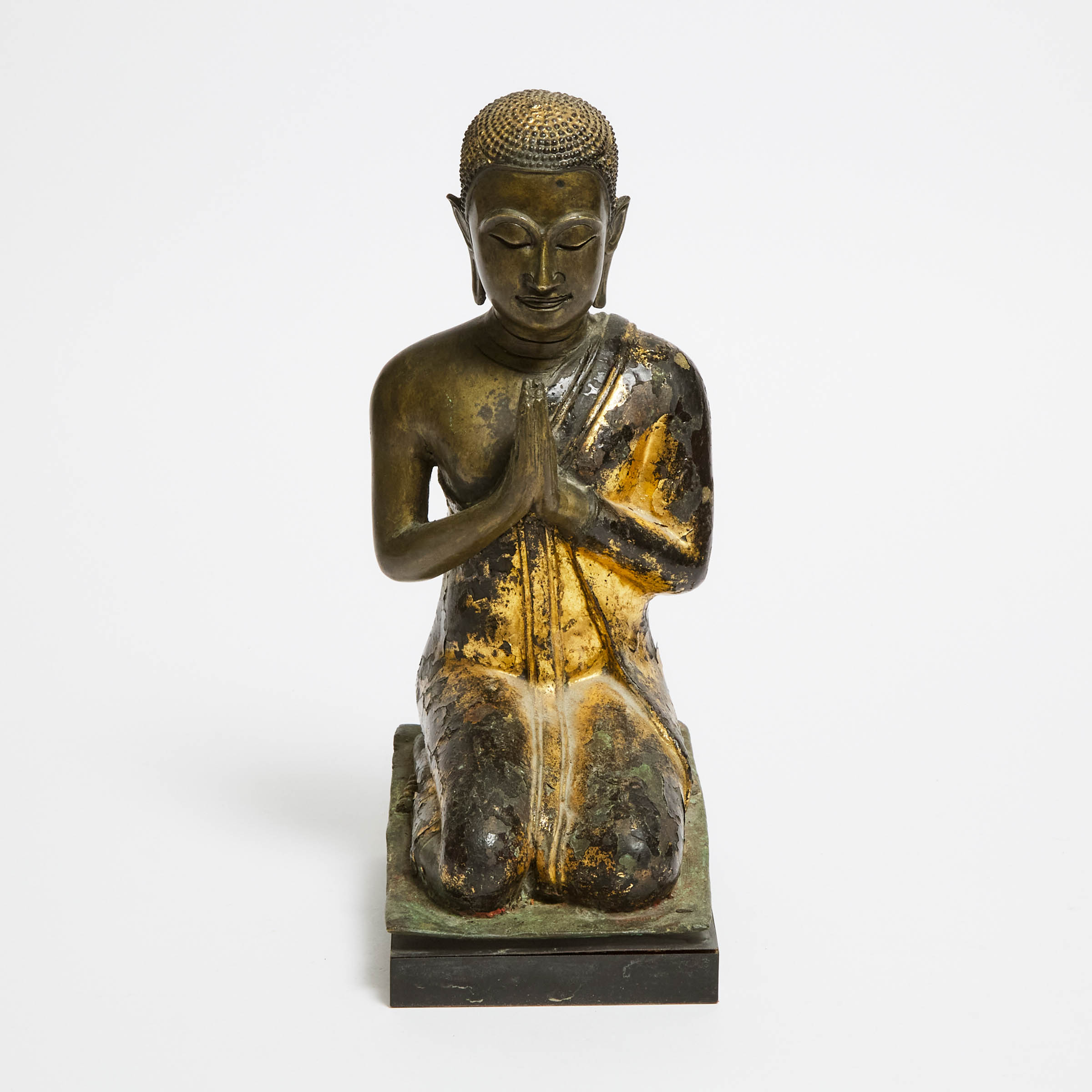 A Large Thai Gilt Lacquered Bronze