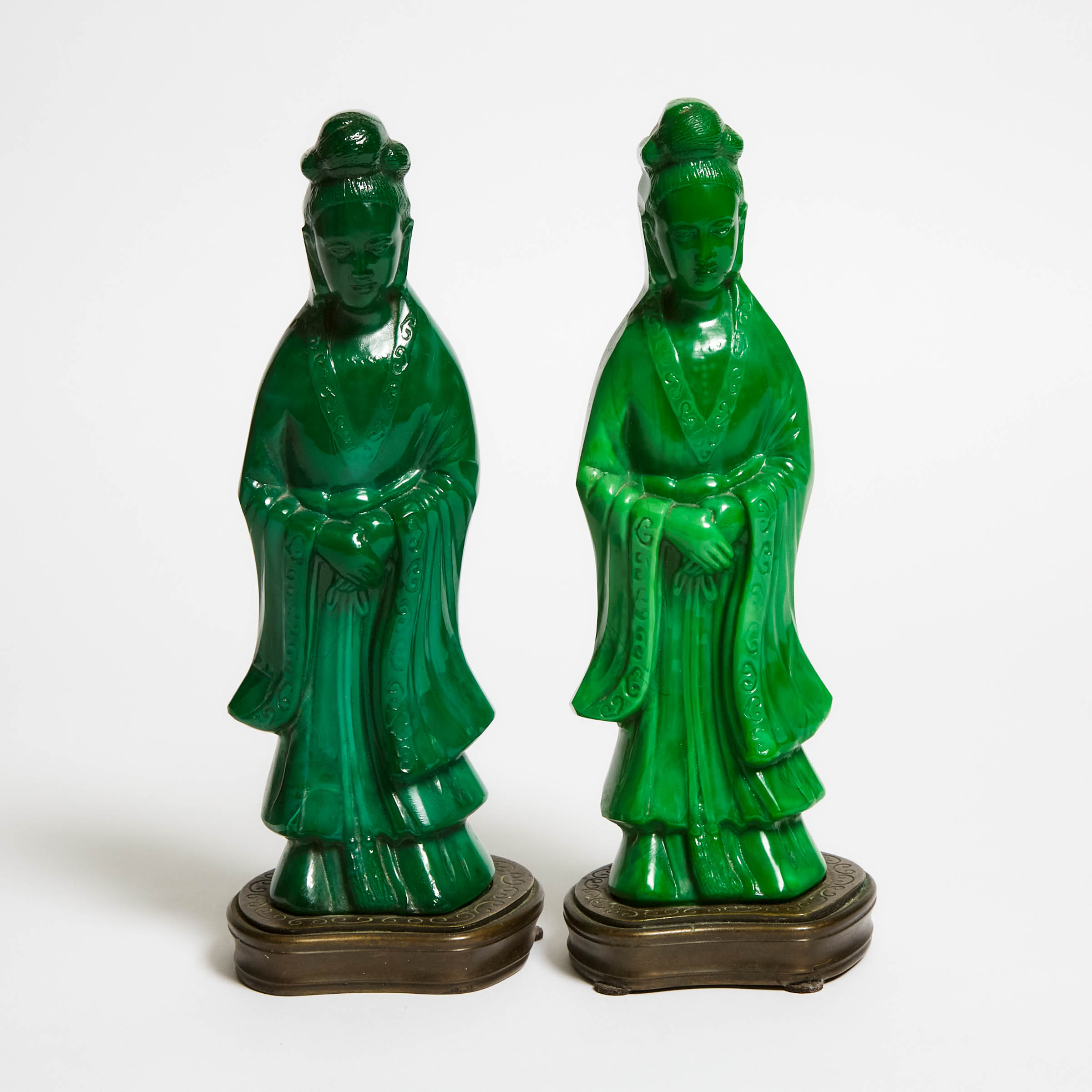 A Pair of Peking Glass Figures