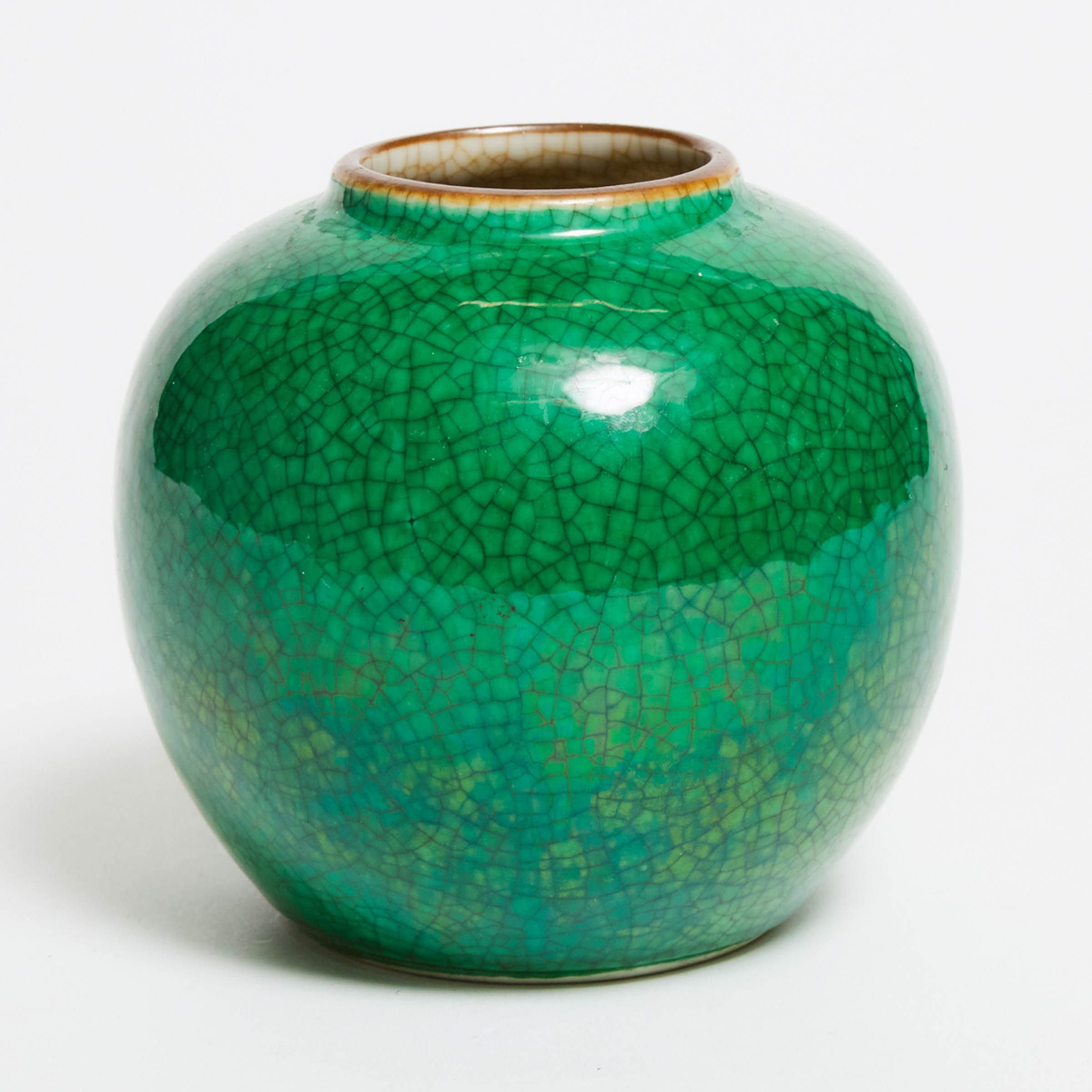 An Apple Green Crackle Glazed Jar  2f2c7a