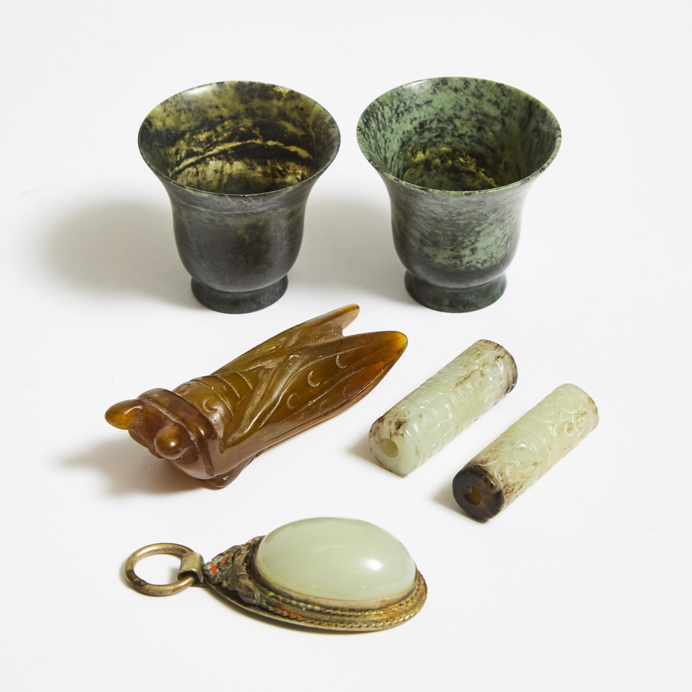 A Group of Six Jade and Hardstone