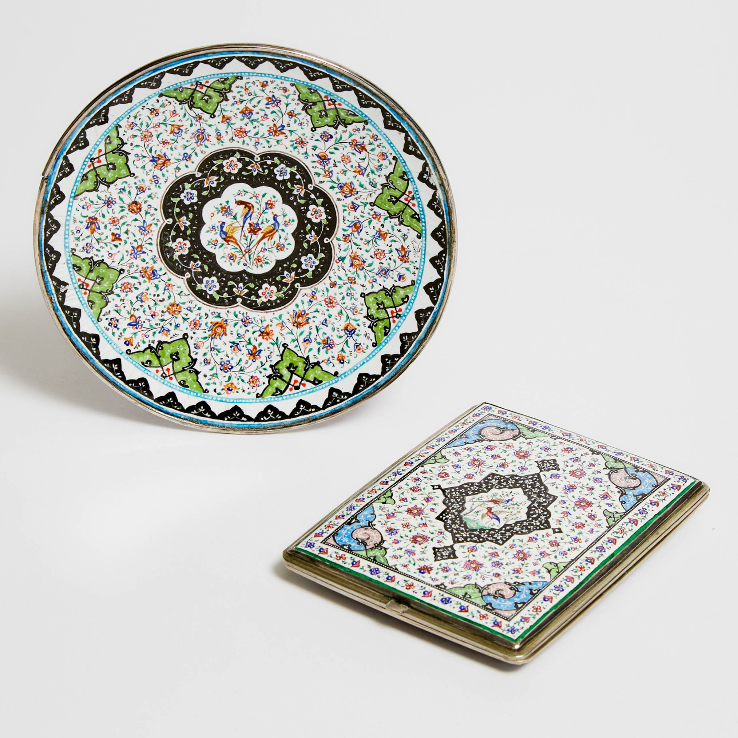 A Persian Cloisonné Enamel Card