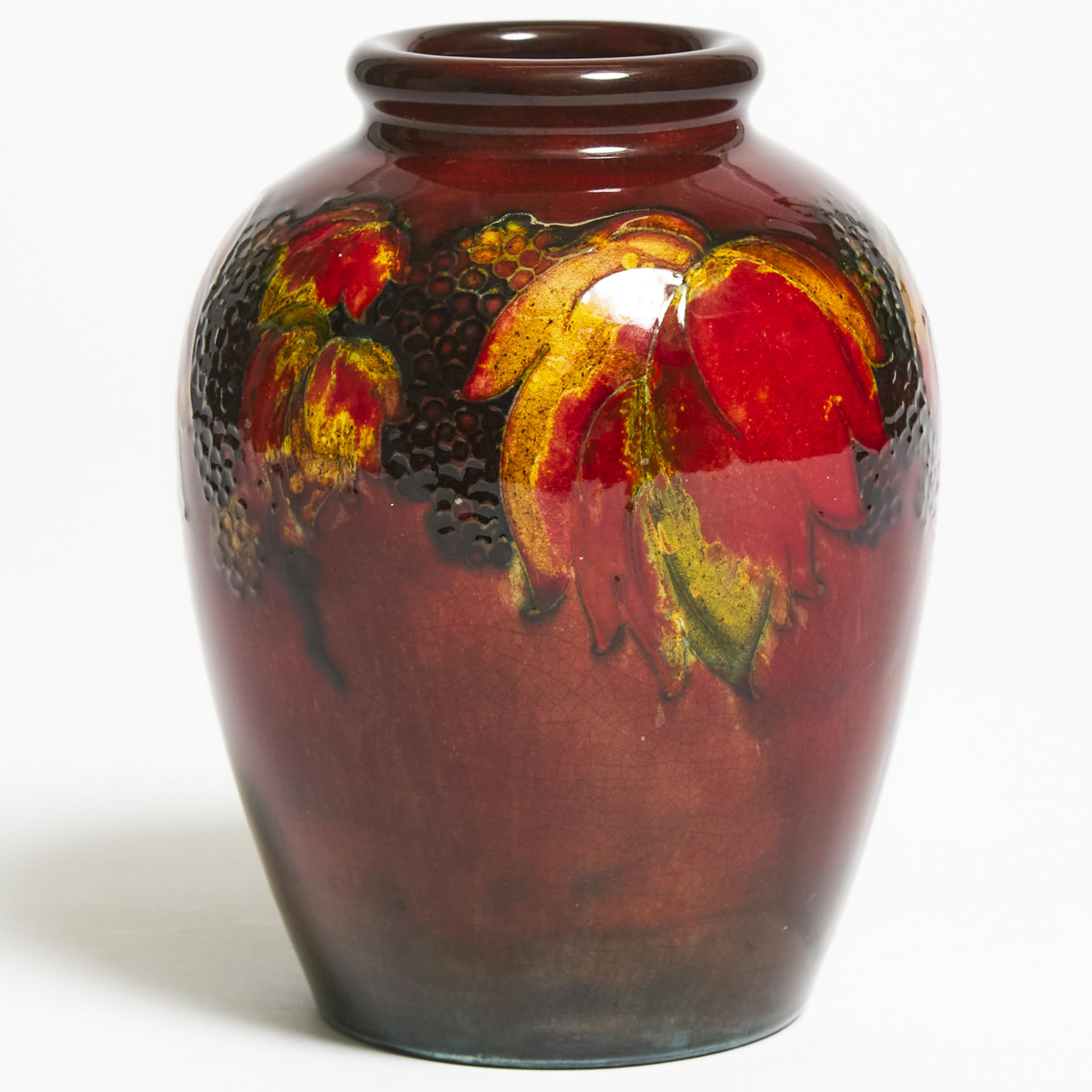 Moorcroft Flambé Blackberry Vase, 1930s