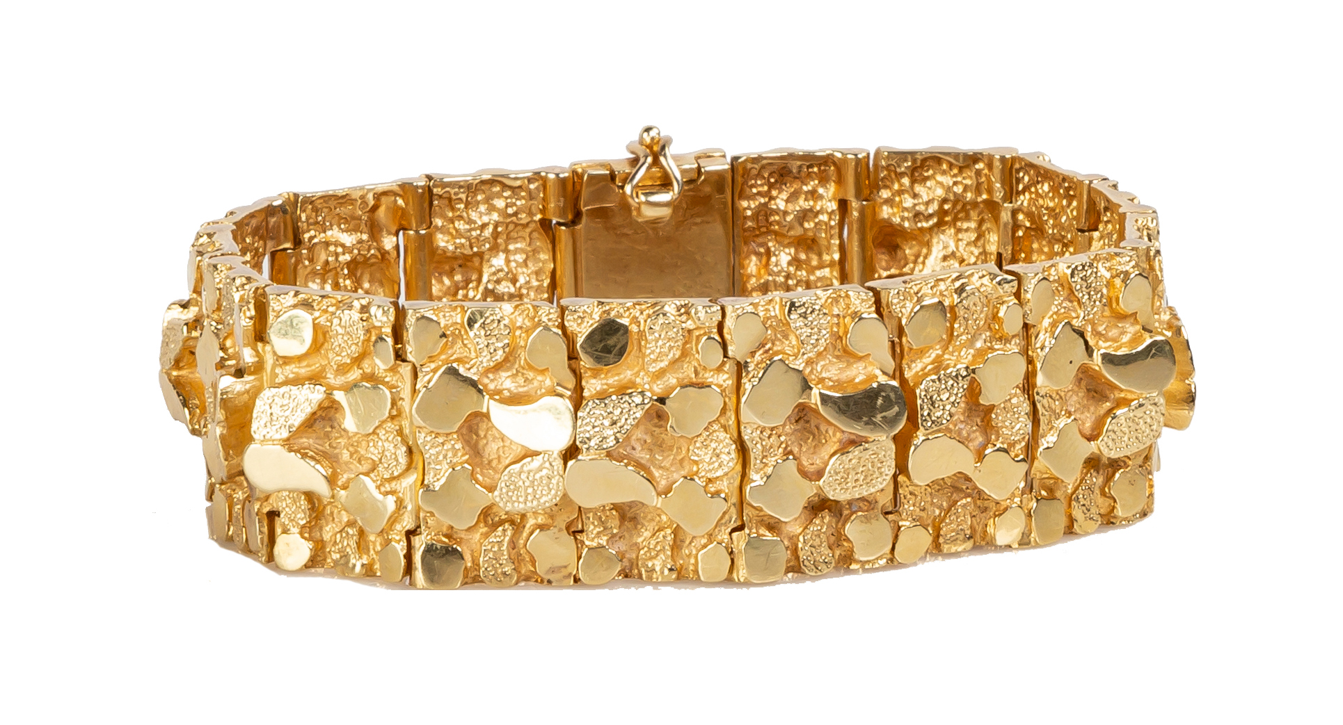 MEN'S 14K GOLD NUGGET BRACELET