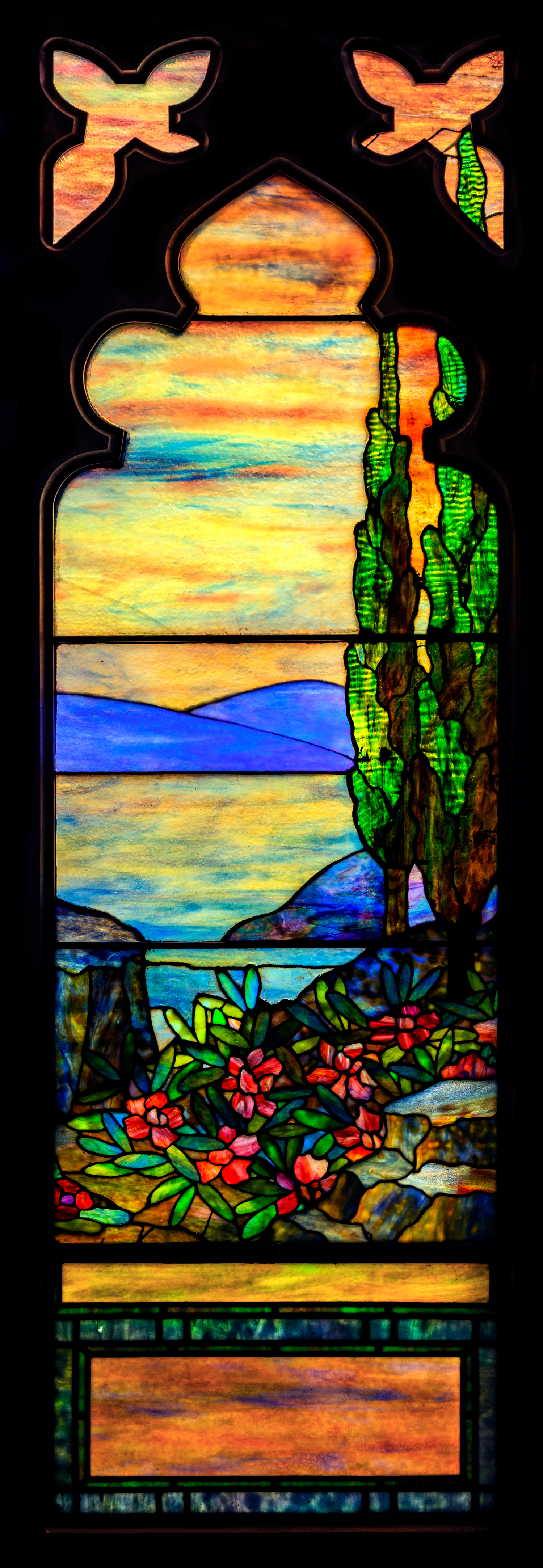 TIFFANY STUDIOS SUNSET LANDSCAPE 2f2e38