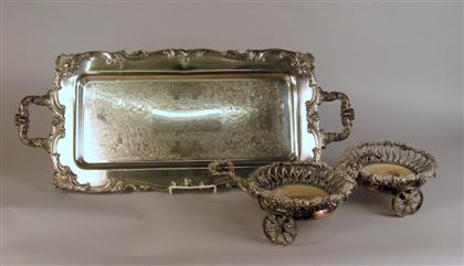 English silver plate wine carriage