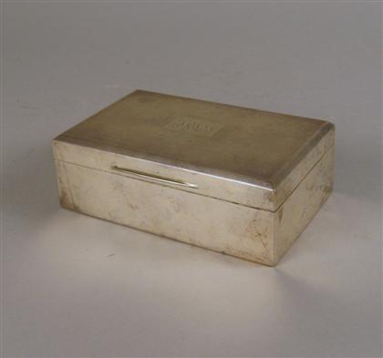 English sterling silver cigarette box