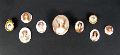Group of eight German porcelain miniatures
