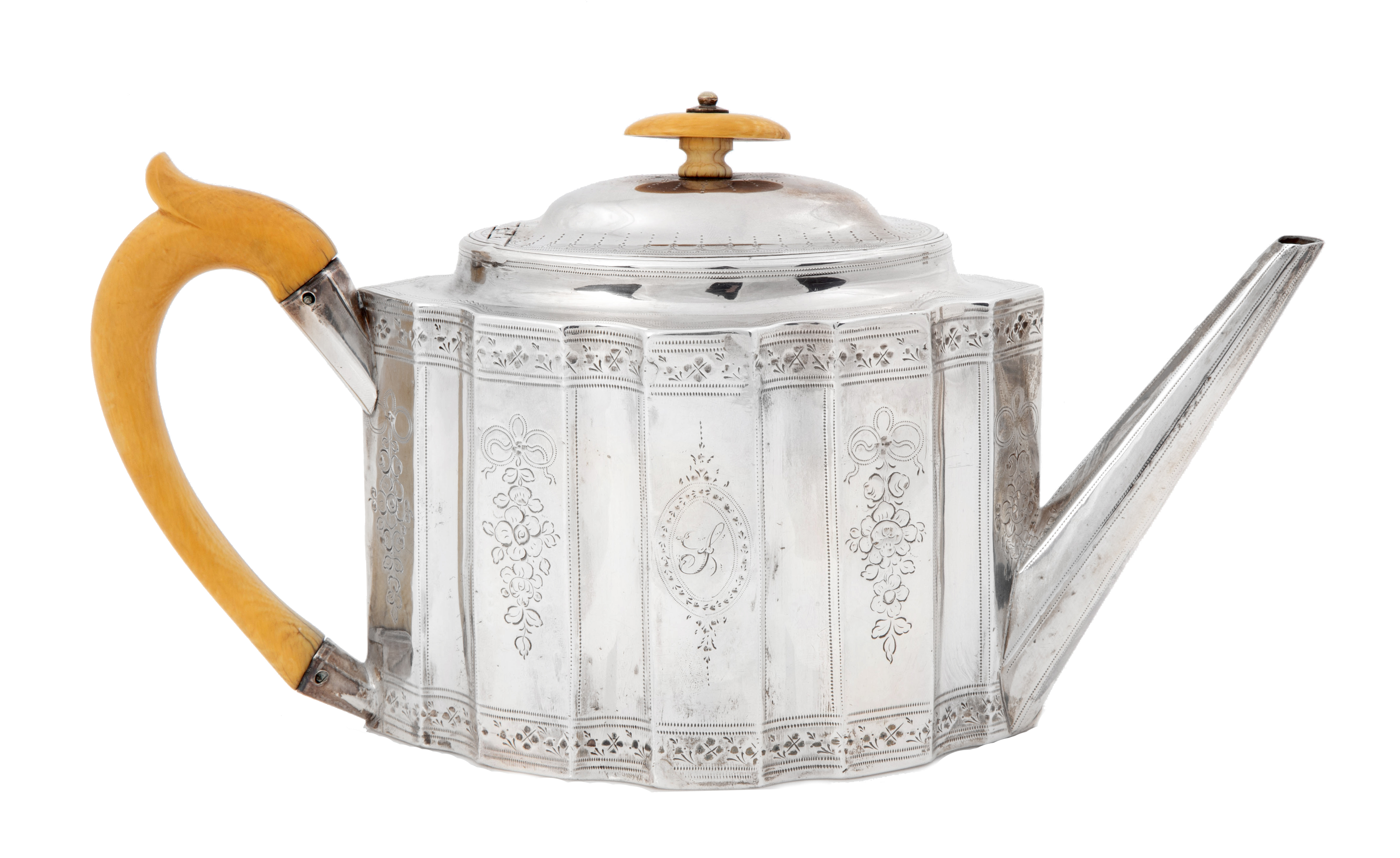 HESTER BATEMAN SILVER TEAPOT, LONDON