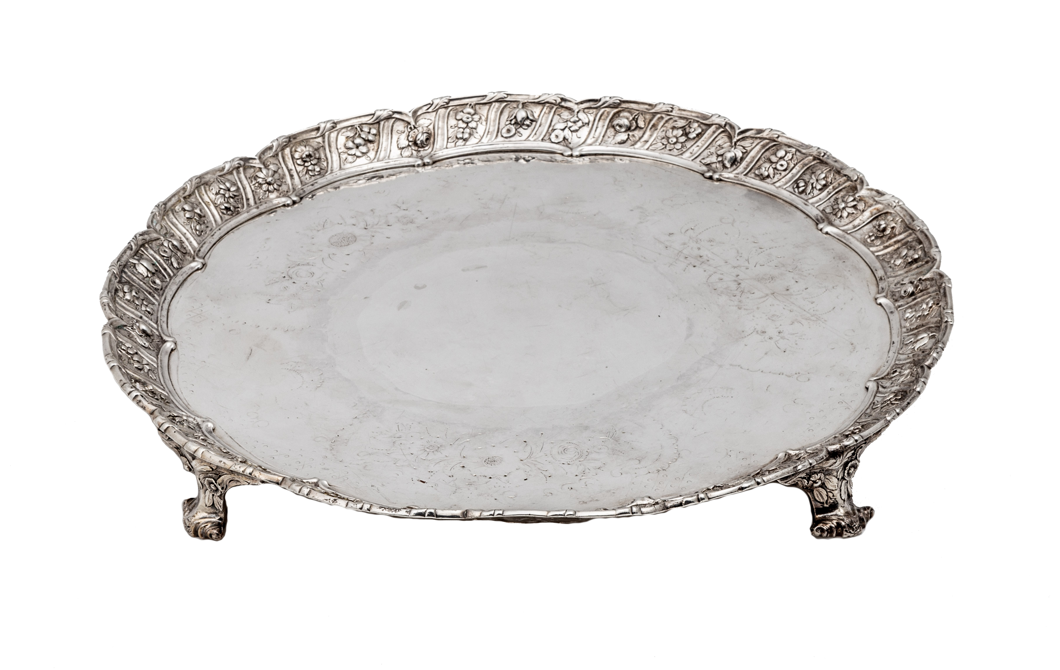 GEORGE III SILVER SALVER EBENEZER 2f2f6c