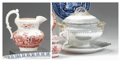 Assorted Staffordshire transferware