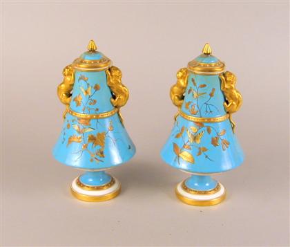 Pair of Crown Derby porcelain cassolettes 4b808