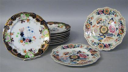 Set of eight English Imari pattern