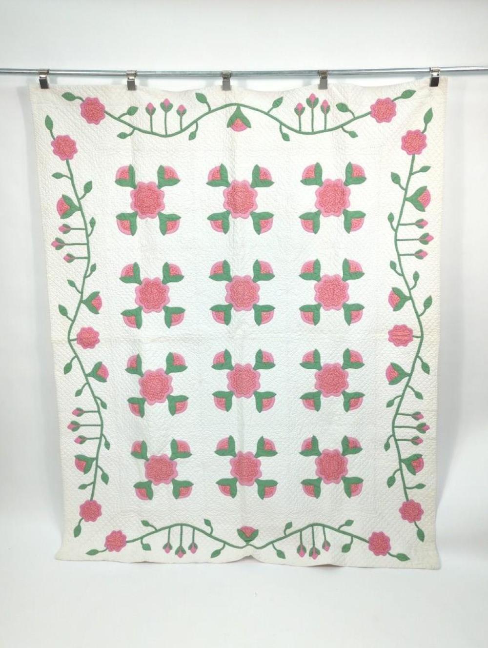 VINTAGE 1929 FLORAL PINK APPLIQUE 2f318c