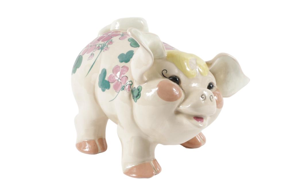 KAY FINCH PIG FLORAL DECORATED 2f3229