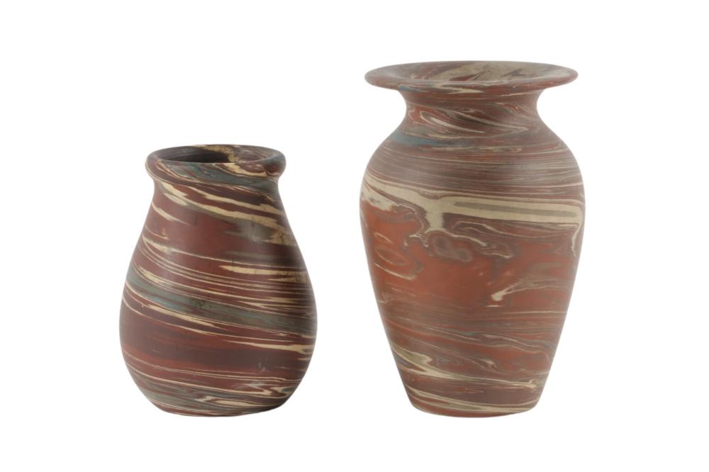 PAIR OF NILOAK MISSION SWIRL ART