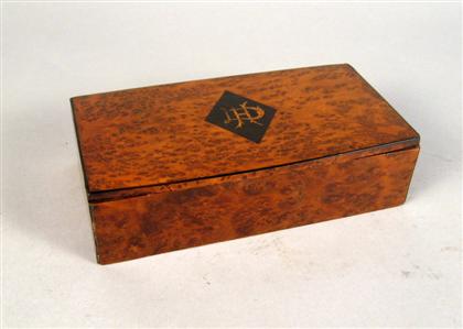 Burl maple cigarette box late 4b83a