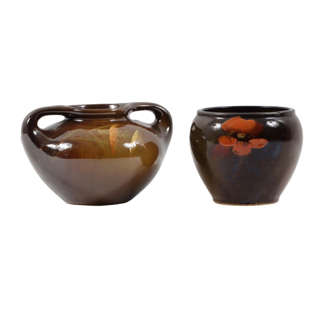 ART POTTERY 2PC GROUP WELLER LOUWELSA 2f32eb