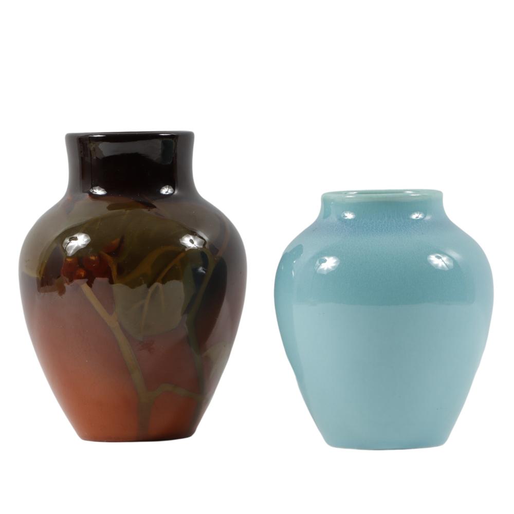 ROOKWOOD ART POTTERY 2PC GROUP: