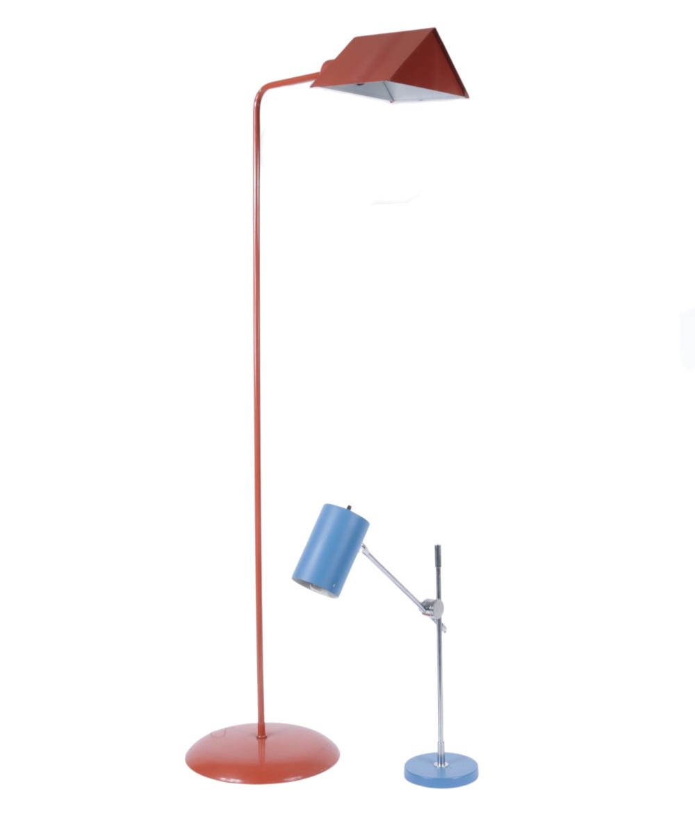 TWO MCM MID CENTURY MODERN LAMPS: