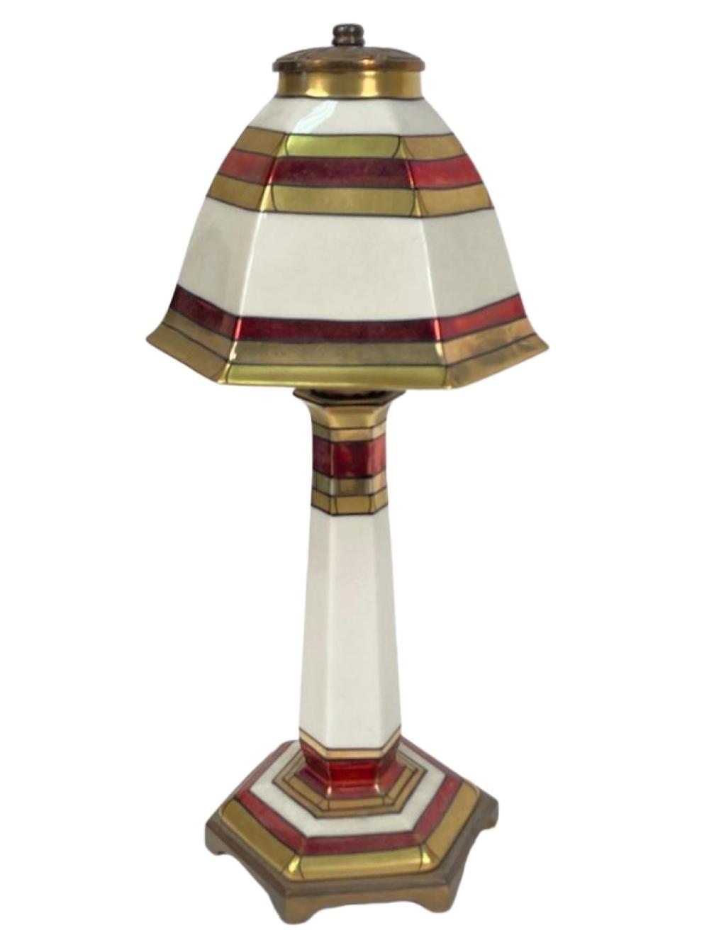 LENOX ART DECO PORCELAIN LAMP WITH