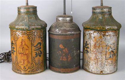Group of three tole canisters 