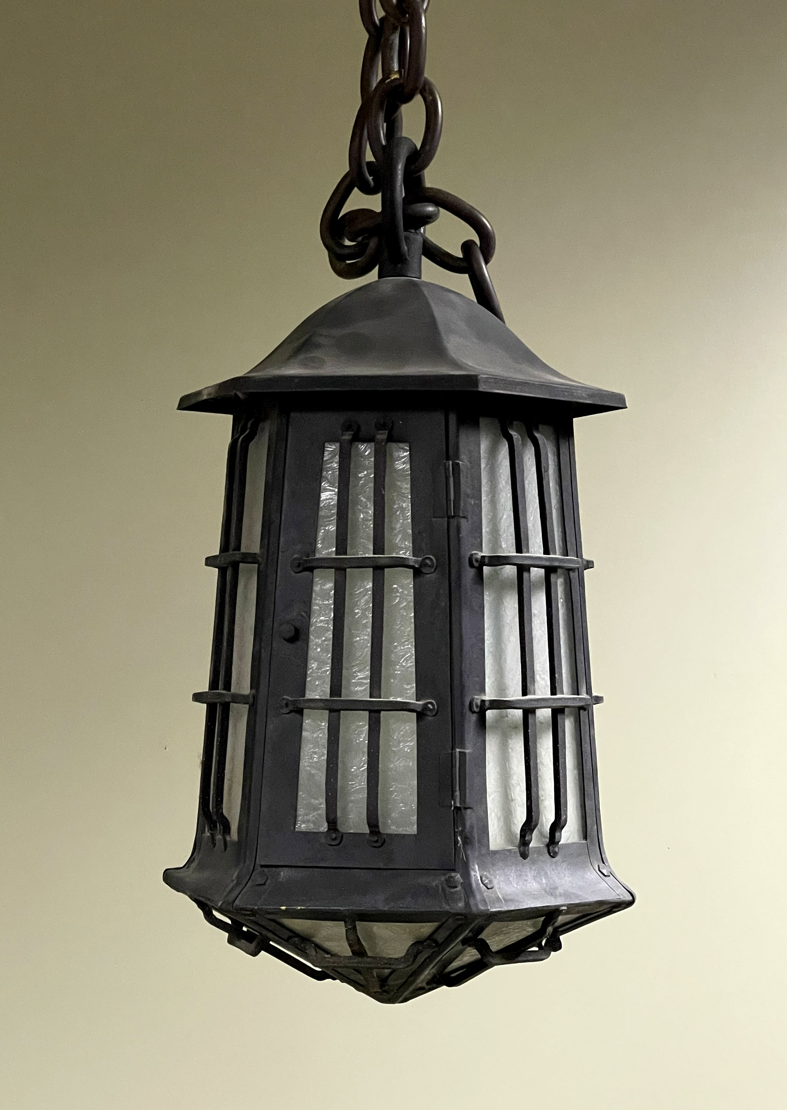 HANDEL HANGING LANTERN Patinaed