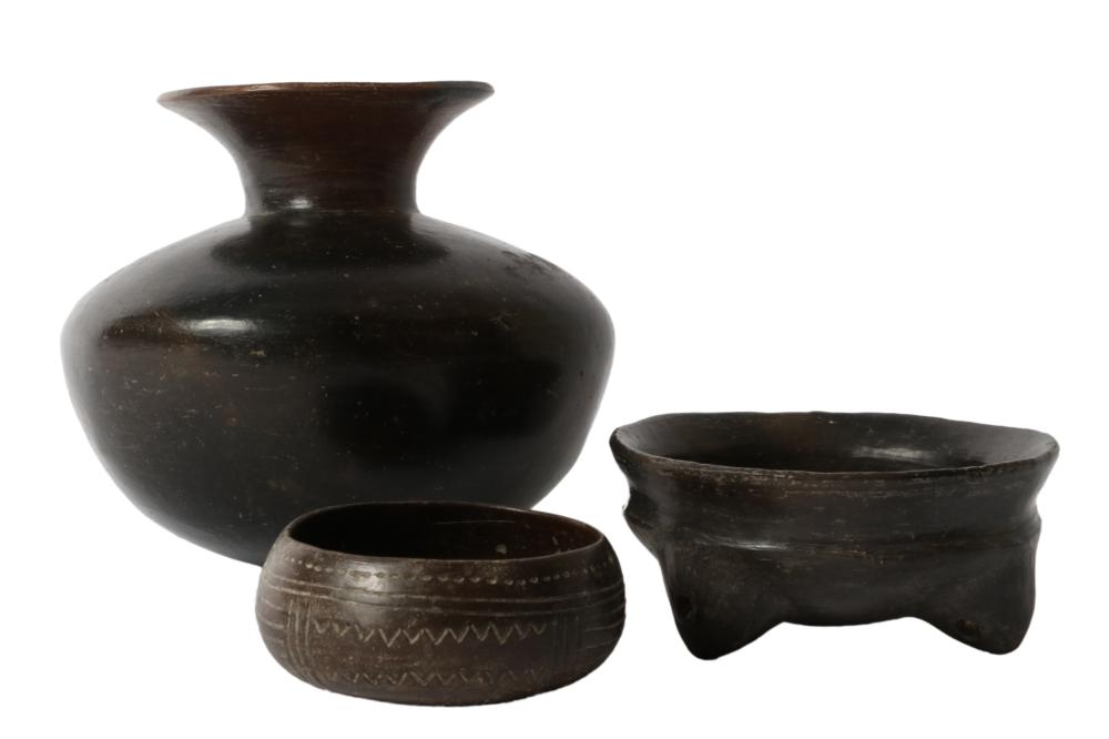 LOT OF 3 PRE-COLUMBIAN BLACK WARE