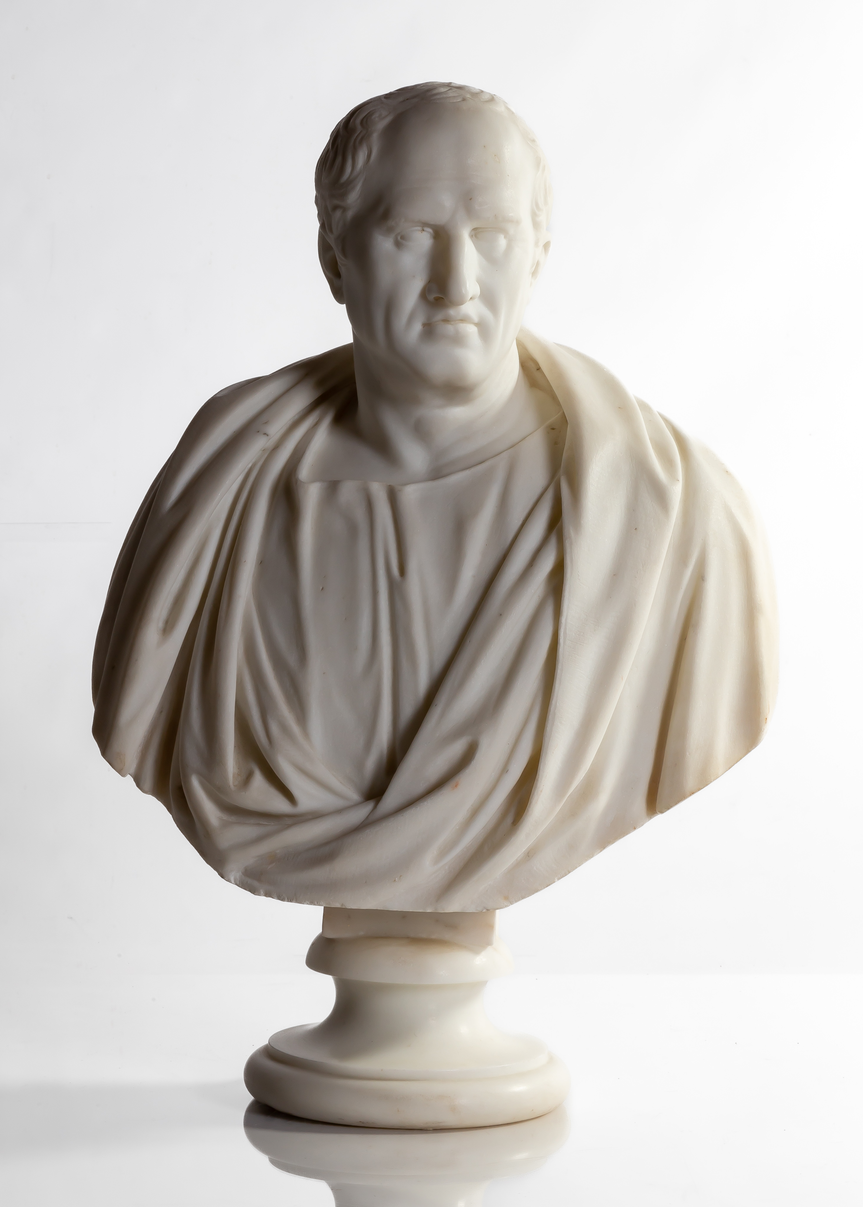 ITALIAN CARRARA MARBLE BUST OF