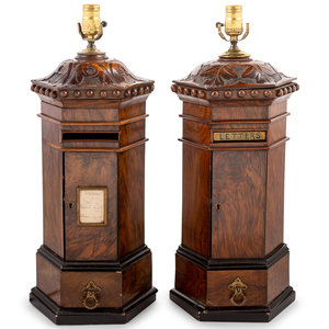A Pair of English Mahogany Letterboxes 2f5d70
