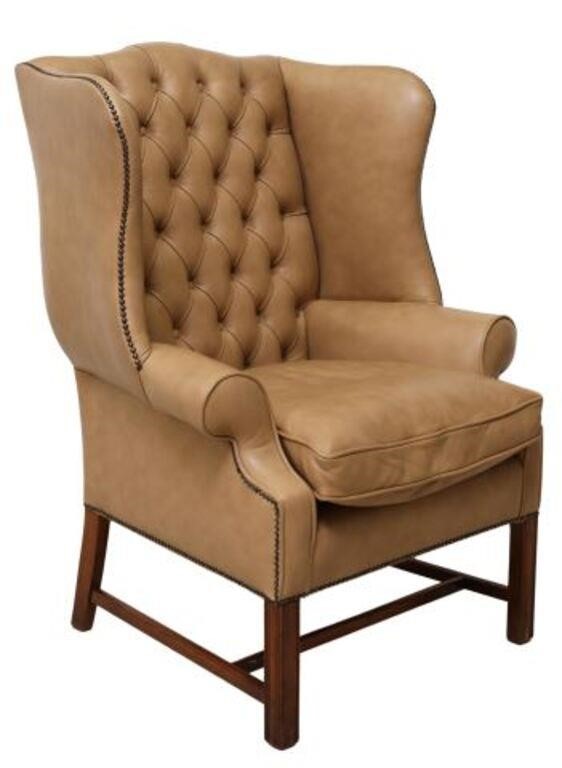 CHIPPENDALE STYLE LEATHER WINGBACK 2f5d91